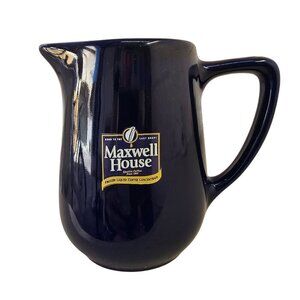 ITI Maxwell House Vintage Cobalt Blue Ceramic Creamer 4.5"H Collectable